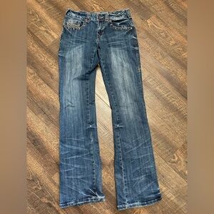 Ladies 27x35 Cowgirl Tuff Copper Mustang Western Jeans